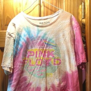 Pink Floyd Tie dye cropped shirt Size large